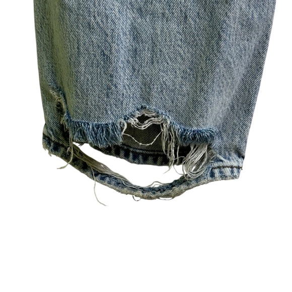 Frame Women’s Denim Blue Straight Jeans Le Slouch Casual Distressed Sz 32 - Picture 12 of 14